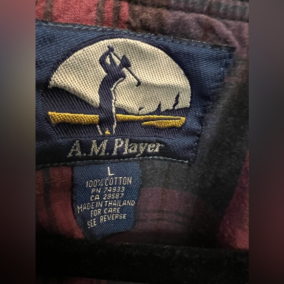 AM Player Plaid Golf Pullover Windbreaker Jacket Conklin Players Club Size L - Picture 3 of 3